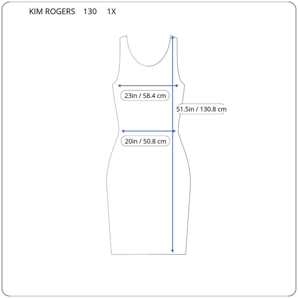 Kim Rogers Women's 1X Plus Blue Sheath Dress Sleeveless V-Neck Stretch WAT67E - Picture 2 of 10